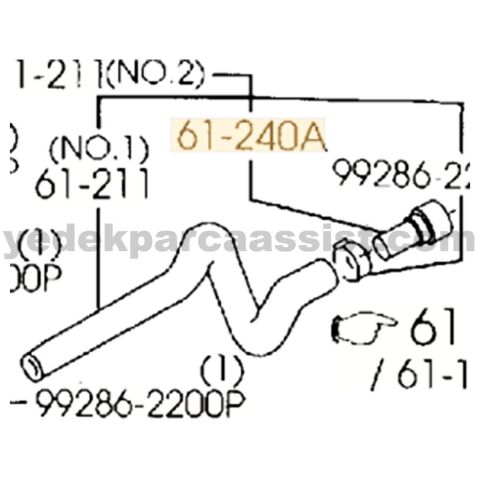 MAZDA XEDOS-9 KALORİFER SU HORTUM JAKI - TA0161240